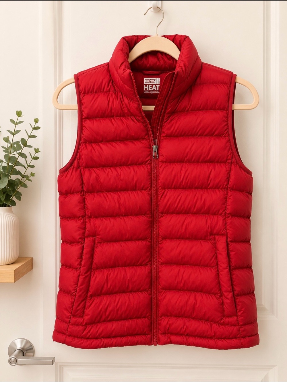 32 Degrees Heat Red Lightweight Quilted Puffer Vest women’s XS